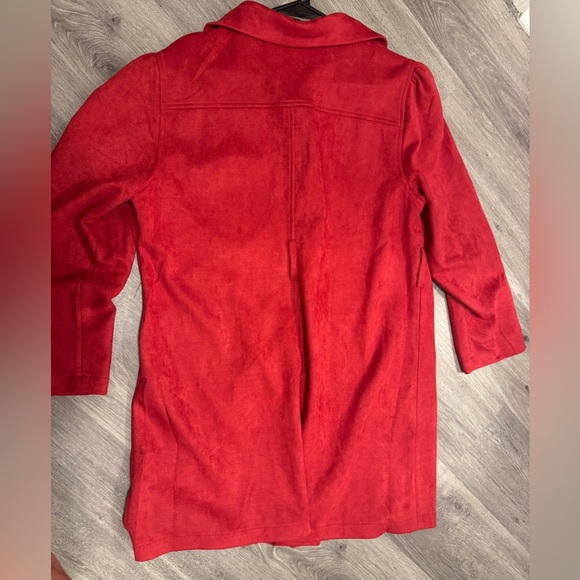 Vibrant Red Trench Coat - Picture 2 of 3